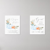 Schattigee Pompoen Baby Jongen Douche Spelletjes P Muurkunst Sets (Voorkant)