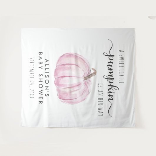 Schattigee pompoen baby meisje douche welkom wandkleed (Voorkant (horizontaal))