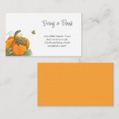 Schattigee pompoen Baby shower Breng een boek Informatiekaartje (Voorkant / Achterkant)