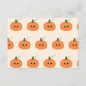 Schattigee Pompoen Baby shower Luier Raffle Peach Informatiekaartje (Achterkant)