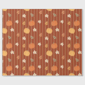 Schattigee pompoen & bladeren naadloze herfststree cadeaupapier (Vlak)