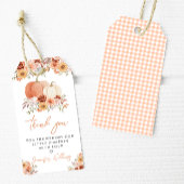 Schattigee Pompoen Bloemen Baby shower Dank u labe Cadeaulabel