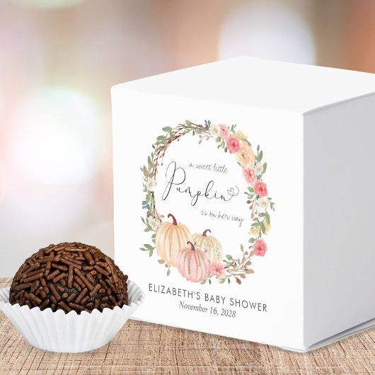 Schattigee pompoen bloemenbaby meisje douche dank  bedankdoosjes