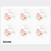 Schattigee pompoen bloemendouche Waterverf baby me Ronde Sticker (Vel)