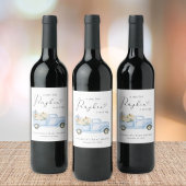 Schattigee Pompoen Blue Truck Waterverf Baby Boy S Wijn Etiket