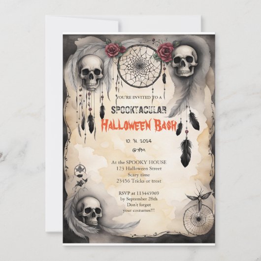 Schattigee pompoen Boo Halloween bash Kaart (Voorkant)