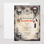 Schattigee pompoen Boo Halloween bash Kaart (Voorkant / Achterkant)