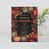 Schattigee pompoen Boo Halloween bash Kaart (Staand voorkant)