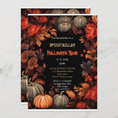 Schattigee pompoen Boo Halloween bash Kaart (Voorkant / Achterkant)