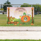 Schattigee Pompoen Carriage Girl Verjaardag Herfst Spandoek (Insitu)