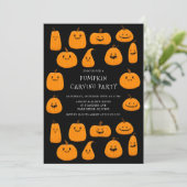 Schattigee pompoen carving Halloween Kaart (Staand voorkant)