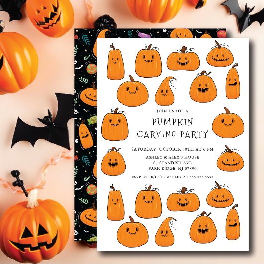 Schattigee pompoen carving Halloween Kaart