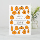 Schattigee pompoen carving Halloween Kaart (Staand voorkant)