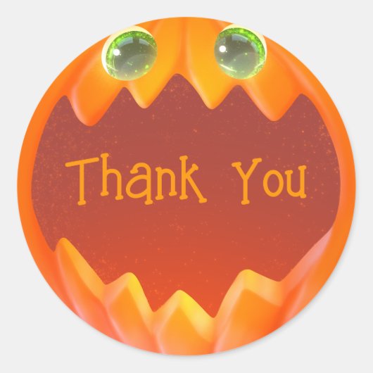 Schattigee pompoen Dank u Sticker Halloween Party (Voorkant)