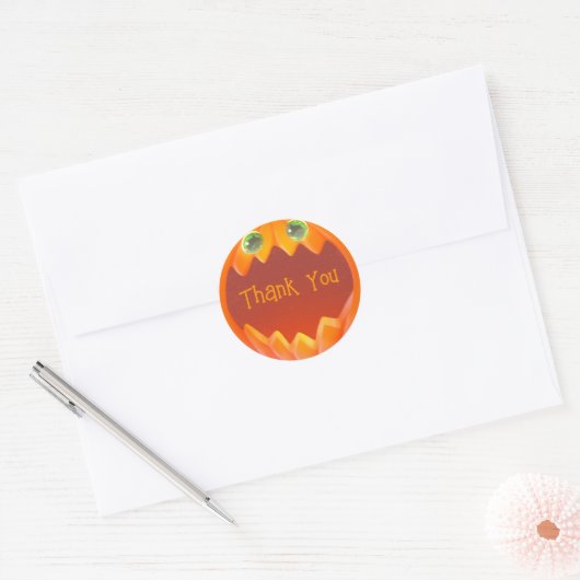 Schattigee pompoen Dank u Sticker Halloween Party (Envelop)