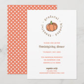 Schattigee Pompoen Dankbare Polka Dots Thanksgivin Kaart (Voorkant / Achterkant)
