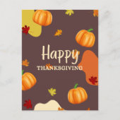 Schattigee pompoen en bladeren Thanksgiving Briefkaart (Voorkant)