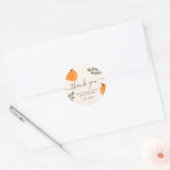 Schattigee pompoen eucalyptus Herfst Baby shower d Ronde Sticker (Envelop)