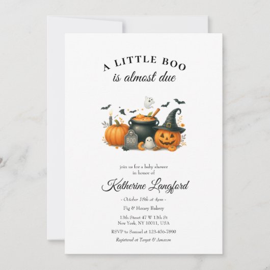 Schattigee pompoen genderneutraal Halloween Baby s Kaart (Voorkant)