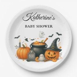 Schattigee pompoen genderneutraal Halloween Baby s Papieren Bordje