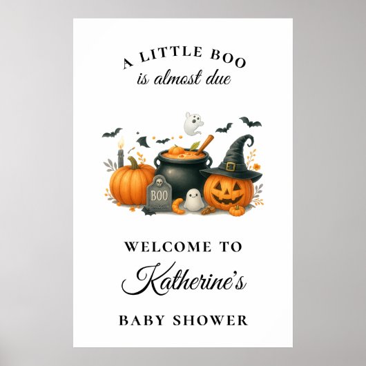 Schattigee pompoen genderneutraal Halloween Baby s Poster (Voorkant)