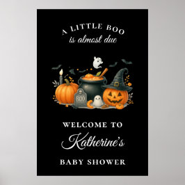 Schattigee pompoen genderneutraal Halloween Baby s Poster
