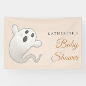 Schattigee pompoen genderneutraal Halloween Baby s Spandoek (Horizontaal)