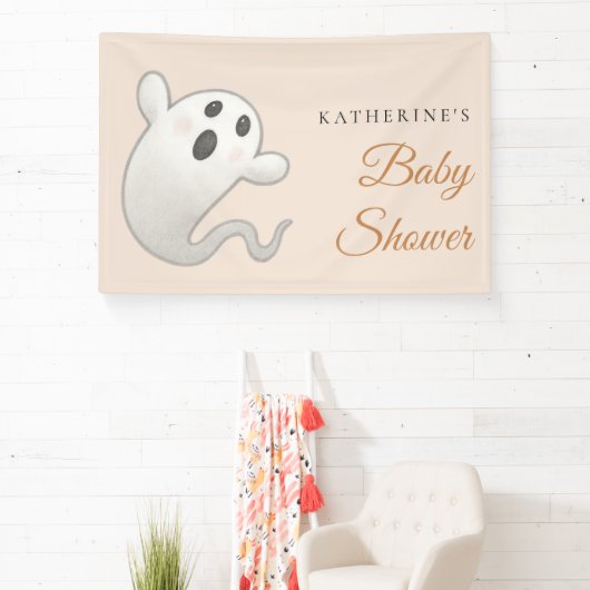 Schattigee pompoen genderneutraal Halloween Baby s Spandoek (Insitu)