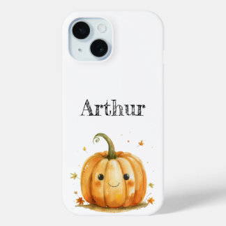 Schattigee Pompoen Gepersonaliseerde Halloween Tel iPhone 15 Case