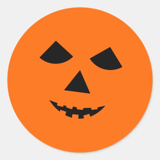 Schattigee Pompoen Gezicht Jack o Lantaarn Hallowe Ronde Sticker (Voorkant)