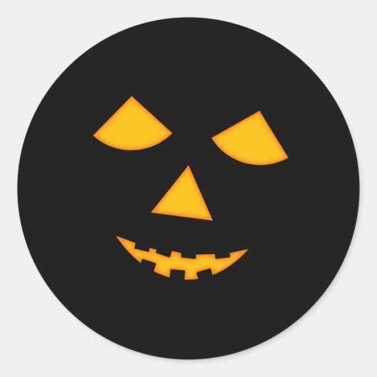 Schattigee Pompoen Gezicht Jack o Lantaarn Hallowe Ronde Sticker (Voorkant)