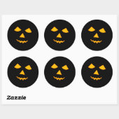 Schattigee Pompoen Gezicht Jack o Lantaarn Hallowe Ronde Sticker (Vel)