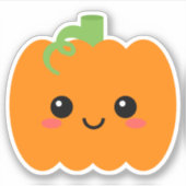 Schattigee Pompoen Gezicht Vinyl Sticker voor Tumb (Voorkant)