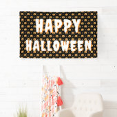 Schattigee pompoen gezichtspatroon zwart Sinaasapp Spandoek (Insitu)