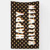 Schattigee pompoen gezichtspatroon zwart Sinaasapp Spandoek (Verticaal)