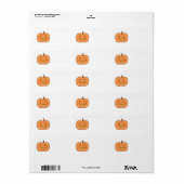 Schattigee pompoen, glimlachend. Halloween. Etiket (Full Sheet)