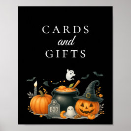 Schattigee Pompoen Halloween Baby shower Kaart & G Poster