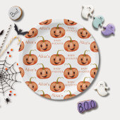 Schattigee pompoen Halloween Baby shower Papieren Bordje
