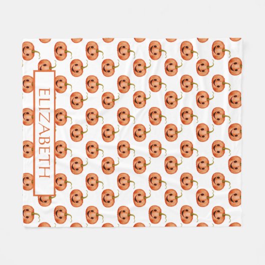 Schattigee pompoen Halloween Custom Fleece Deken (Voorkant (Horizontaal))