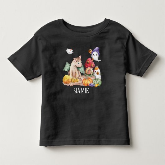Schattigee Pompoen Halloween Fantasy Dinosaurus Na Kinder Shirts (Voorkant)