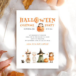 Schattigee pompoen Halloween Kinder Partij Kaart