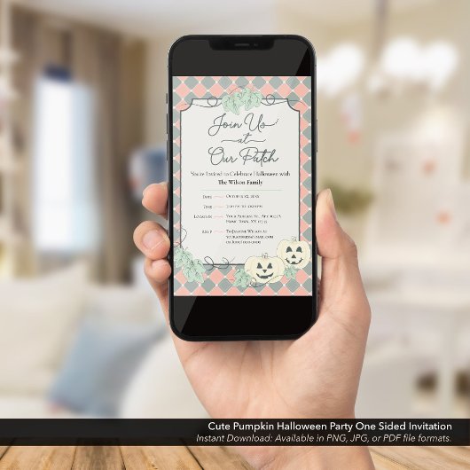 Schattigee pompoen Halloween Party One Sided Kaart