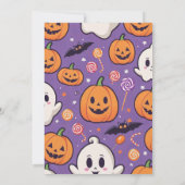 Schattigee pompoen Halloween Party Oranje Paarse Kaart (Achterkant)