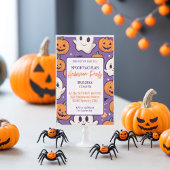 Schattigee pompoen Halloween Party Oranje Paarse Kaart