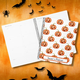 Schattigee pompoen Halloween spiraal Planner