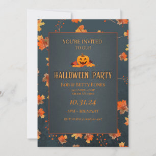 Schattigee pompoen Halloween uitnodiging tweezijdi