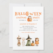 Schattigee pompoen Halloween Verjaardag Kinder Par Kaart (Voorkant)