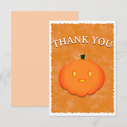 Schattigee Pompoen Halloween Waterverf Baby shower Bedankkaart (Voorkant / Achterkant)