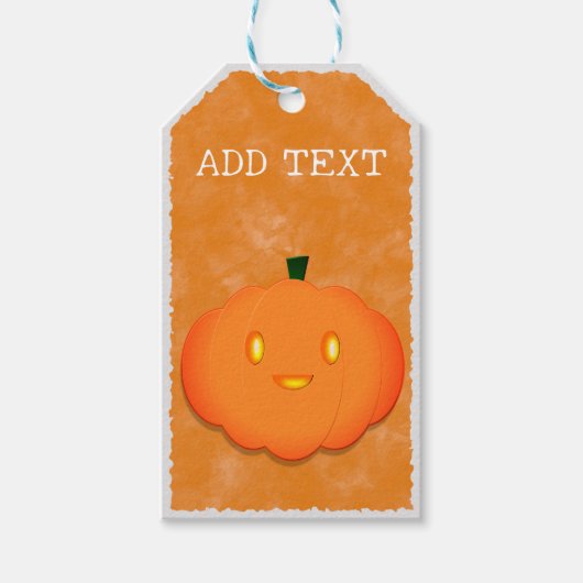 Schattigee Pompoen Halloween Waterverf Baby shower Cadeaulabel (Voorkant)