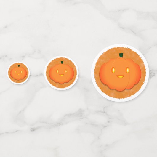 Schattigee Pompoen Halloween Waterverf Baby shower Confetti (Achterkanten)